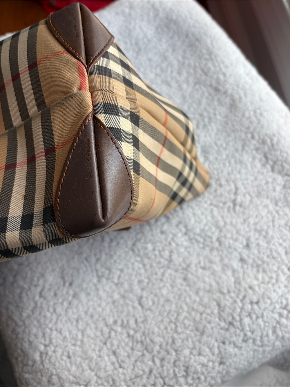 Authentic Vintage Burberrys Nova Check Small Handbag Brown Leather - Picture 8 of 17